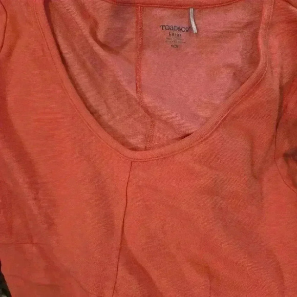 Toad & Co Dress Womans Large Orange Pockets Tencel Cotton Athleisure Sports - Picture 5 of 14